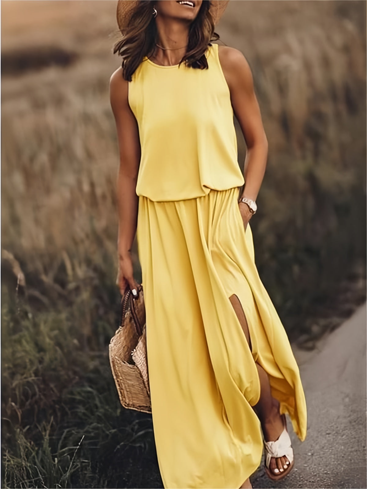 Katoenen Maxi Jurk met Bloemenprint – Comfortabele Zomer Must-Have