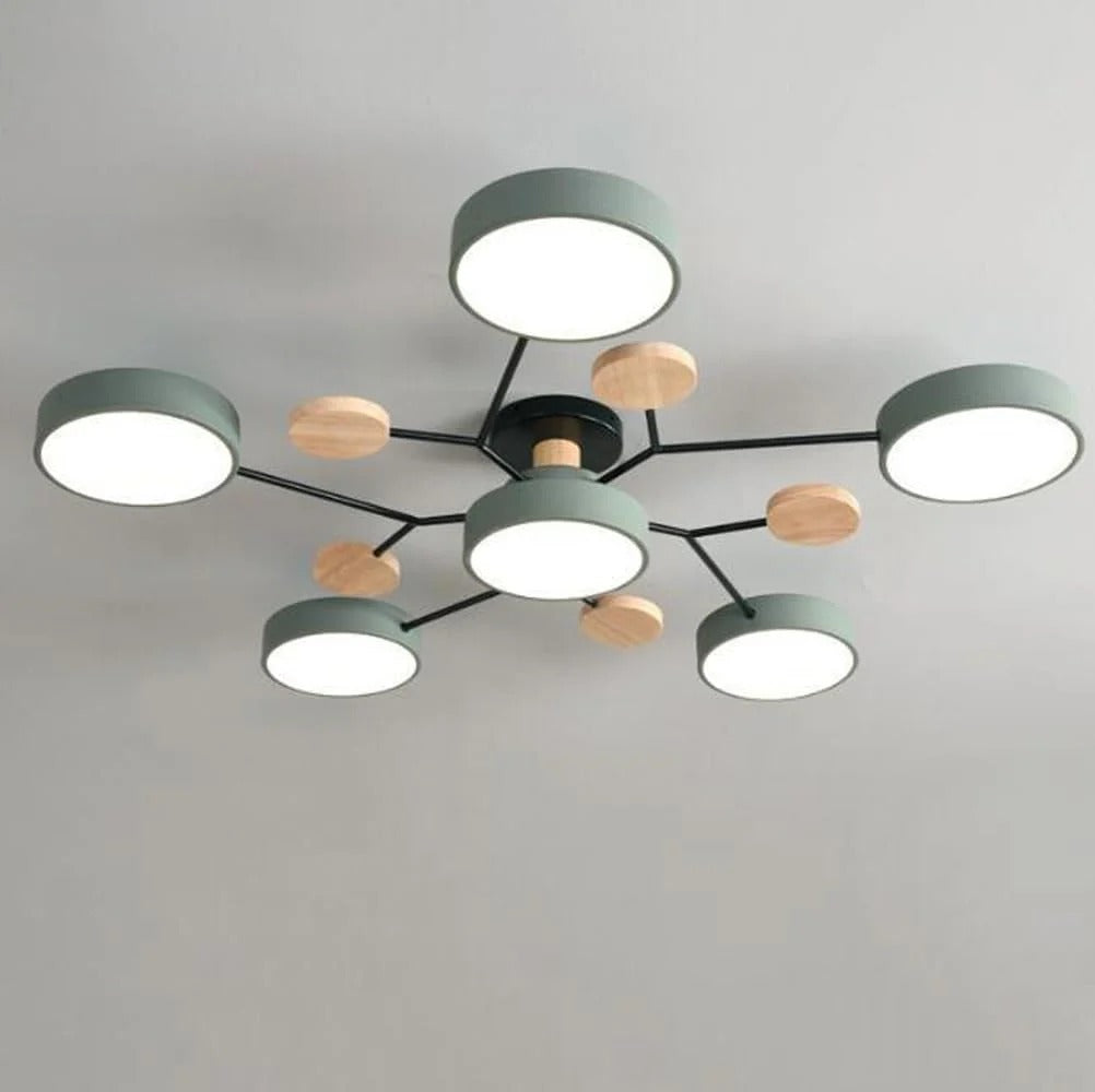 Ronde Plafondlamp IJzer met Acryl LED-lichtpunten