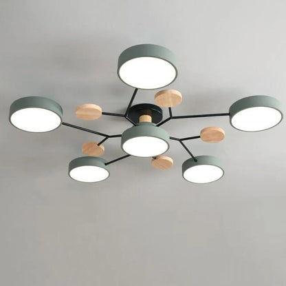 Ronde Plafondlamp IJzer met Acryl LED-lichtpunten