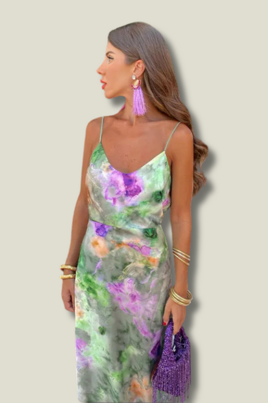 Valeria - Elegante Corset Maxi Jurk met Afneembare Sjaal