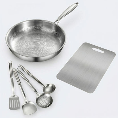 Titanium Kookset 6-Delig – Koekenpan, Keukengerei & Snijplank