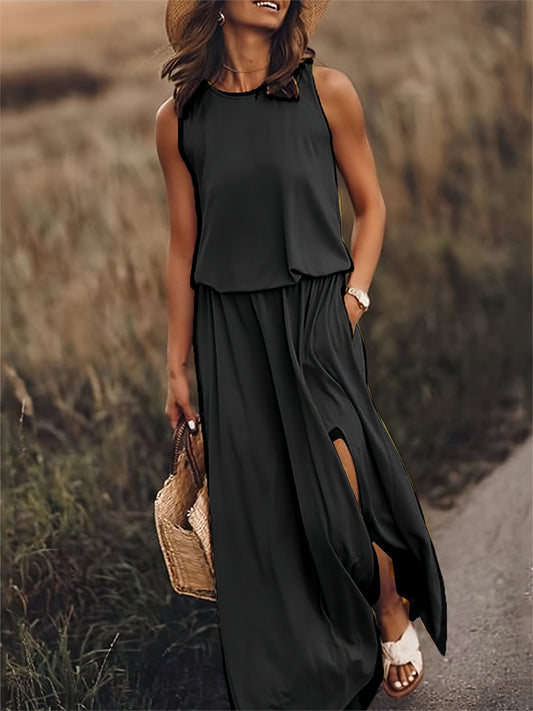 Katoenen Maxi Jurk met Bloemenprint – Comfortabele Zomer Must-Have