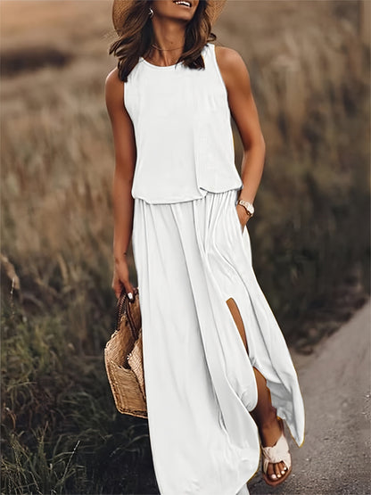 Katoenen Maxi Jurk met Bloemenprint – Comfortabele Zomer Must-Have