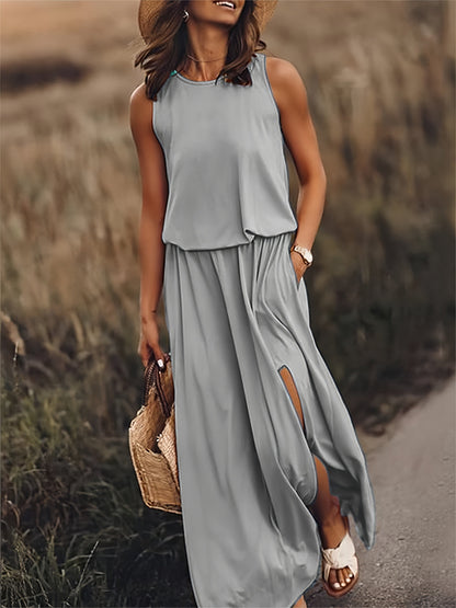 Katoenen Maxi Jurk met Bloemenprint – Comfortabele Zomer Must-Have