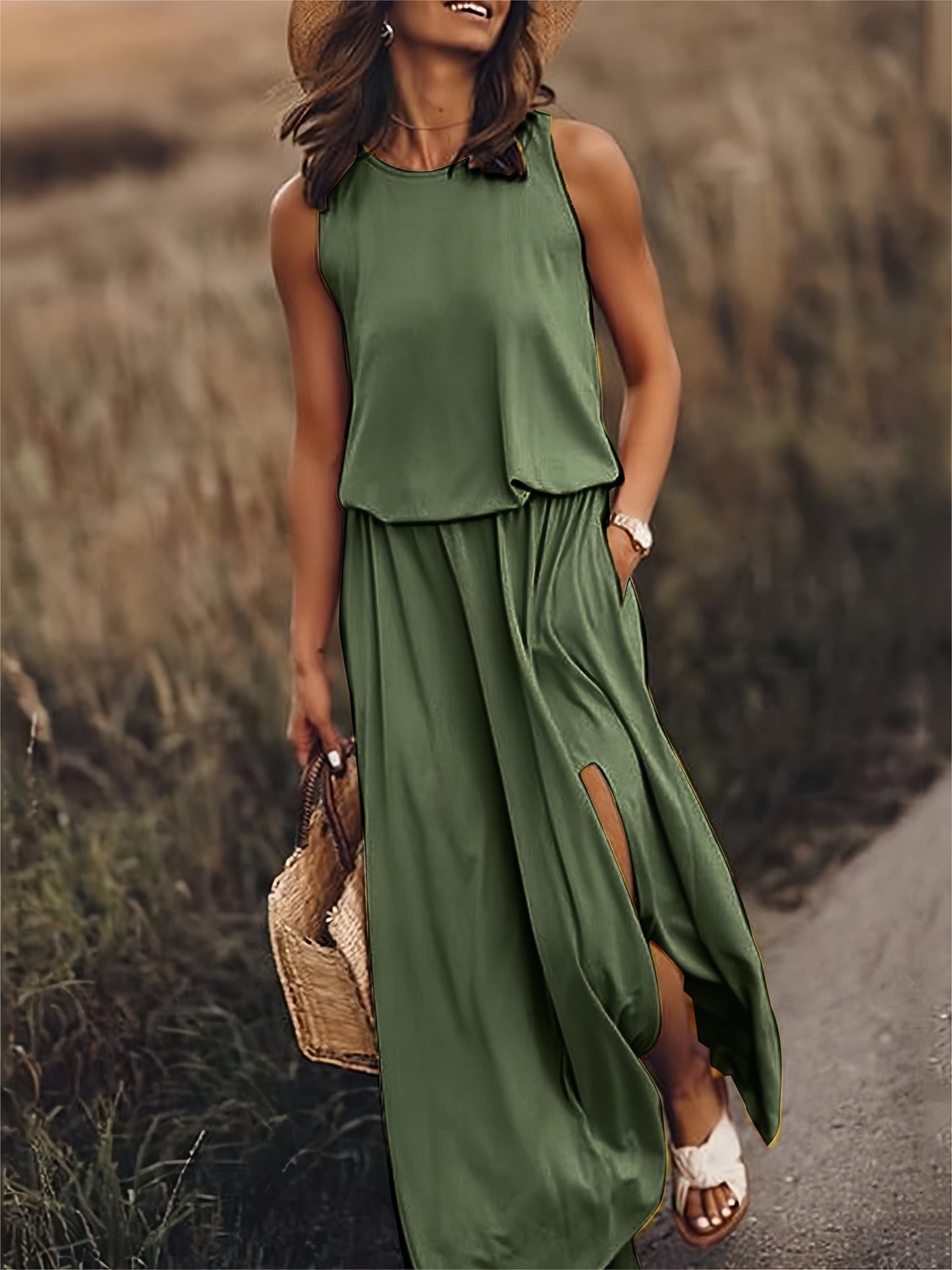Katoenen Maxi Jurk met Bloemenprint – Comfortabele Zomer Must-Have