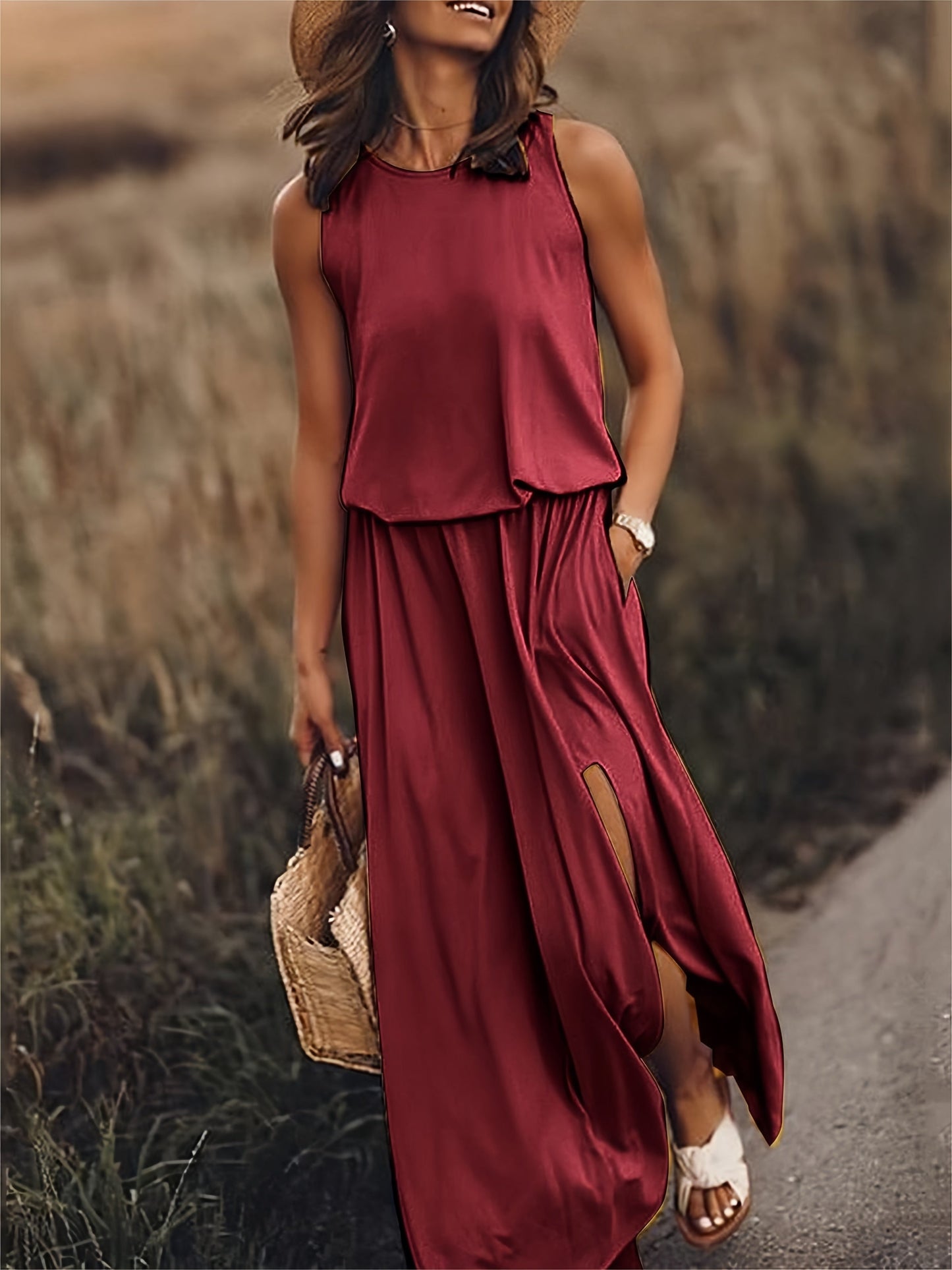 Katoenen Maxi Jurk met Bloemenprint – Comfortabele Zomer Must-Have