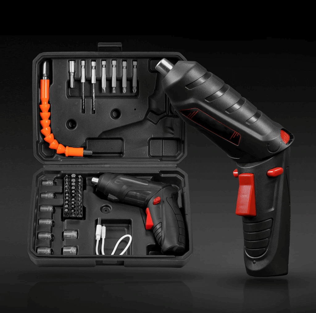 48-in-1 Compact Battery Screw Drill Set with Flexible Extension and Lightweight Design for DIY Projects-2
