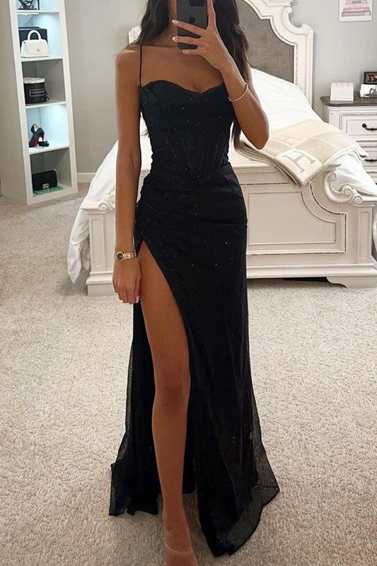 Livia - Glamoureuze Pailletten Maxi Jurk met Verleidelijk Hoge Split