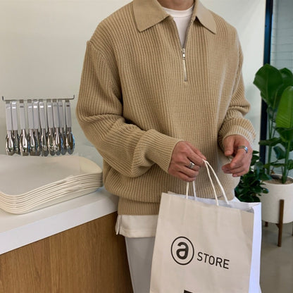 Nathan - Klassieke Gebreide Zip-Trui