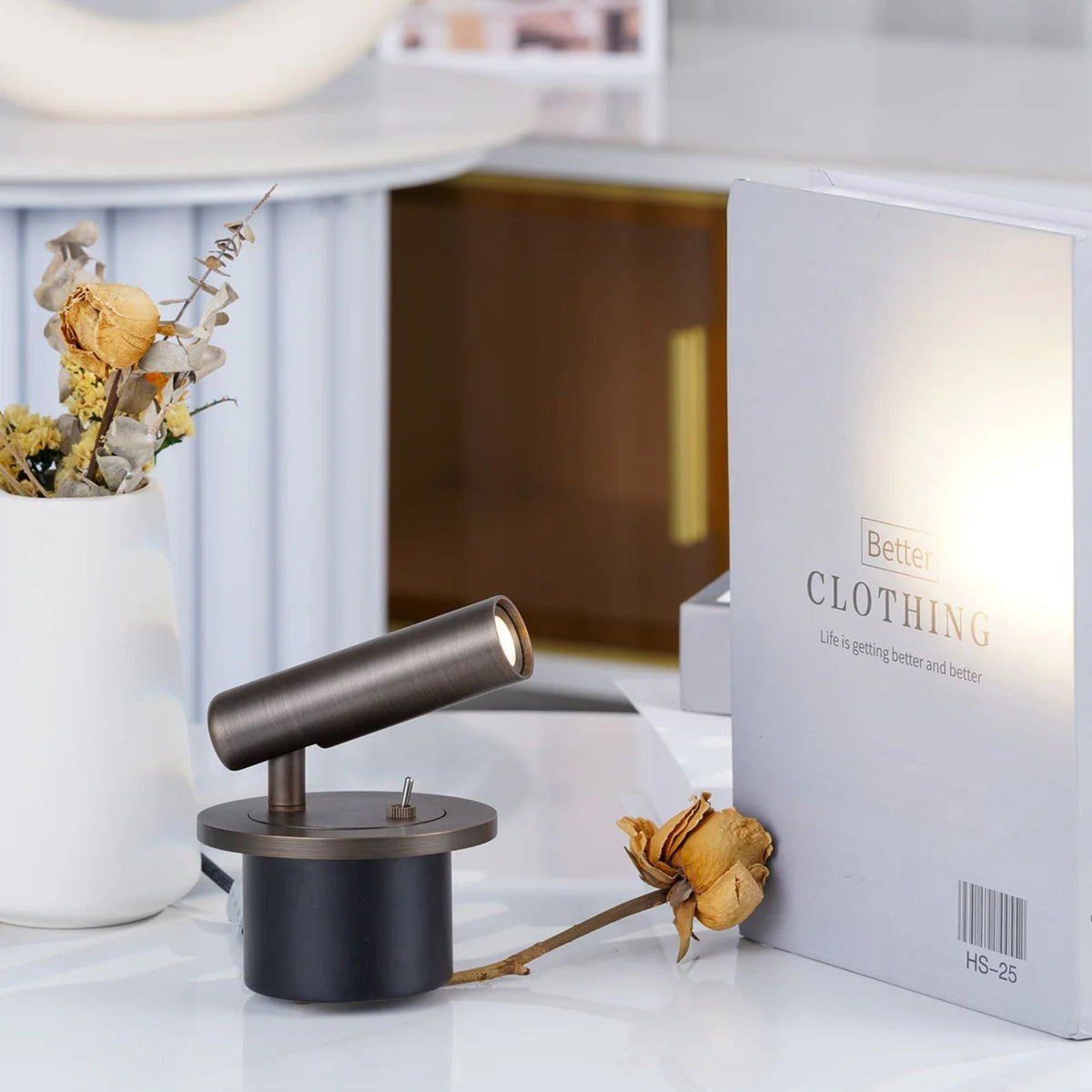 Wandlamp met Verstelbare Cilindrische Kop en Geïntegreerde LED