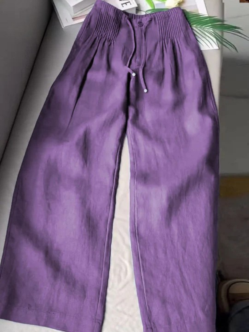 Dames Wide-Leg Broek High-Waist met Tunnelband