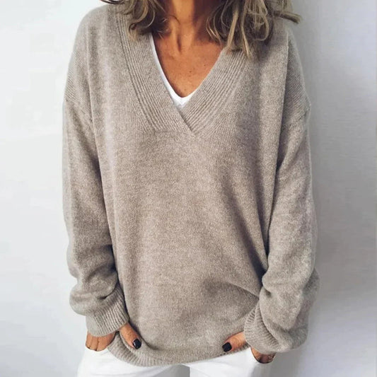 Dames V-hals Trui –, Herfst/Winter, Casual of Zakelijk