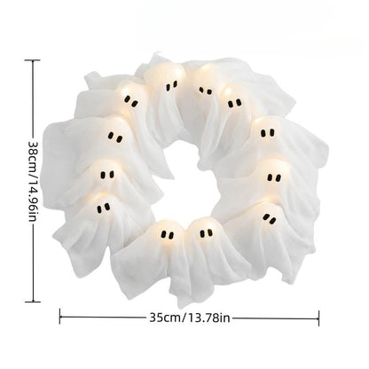 Halloween Deurkrans met 12 LED-Verlichte Geesten