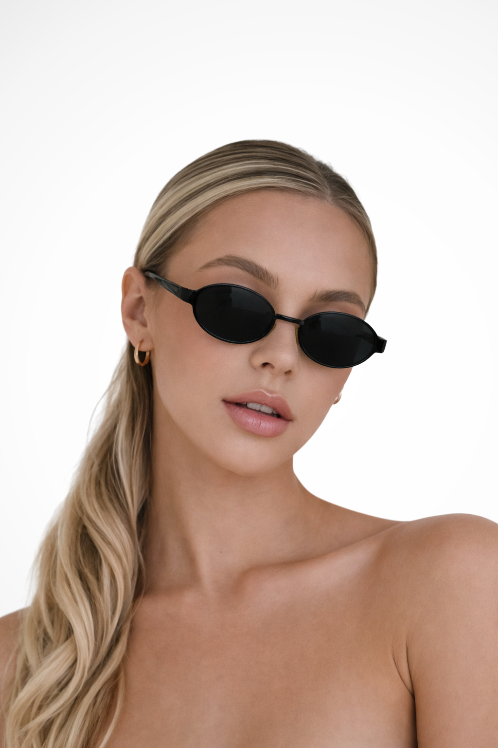 Dames Zonnebril Ovaal Metalen Frame – Getinte Glazen
