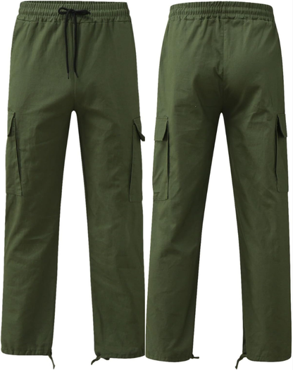 Heren Cargo Broek met Meerdere Zakken en Verstelbare Taille
