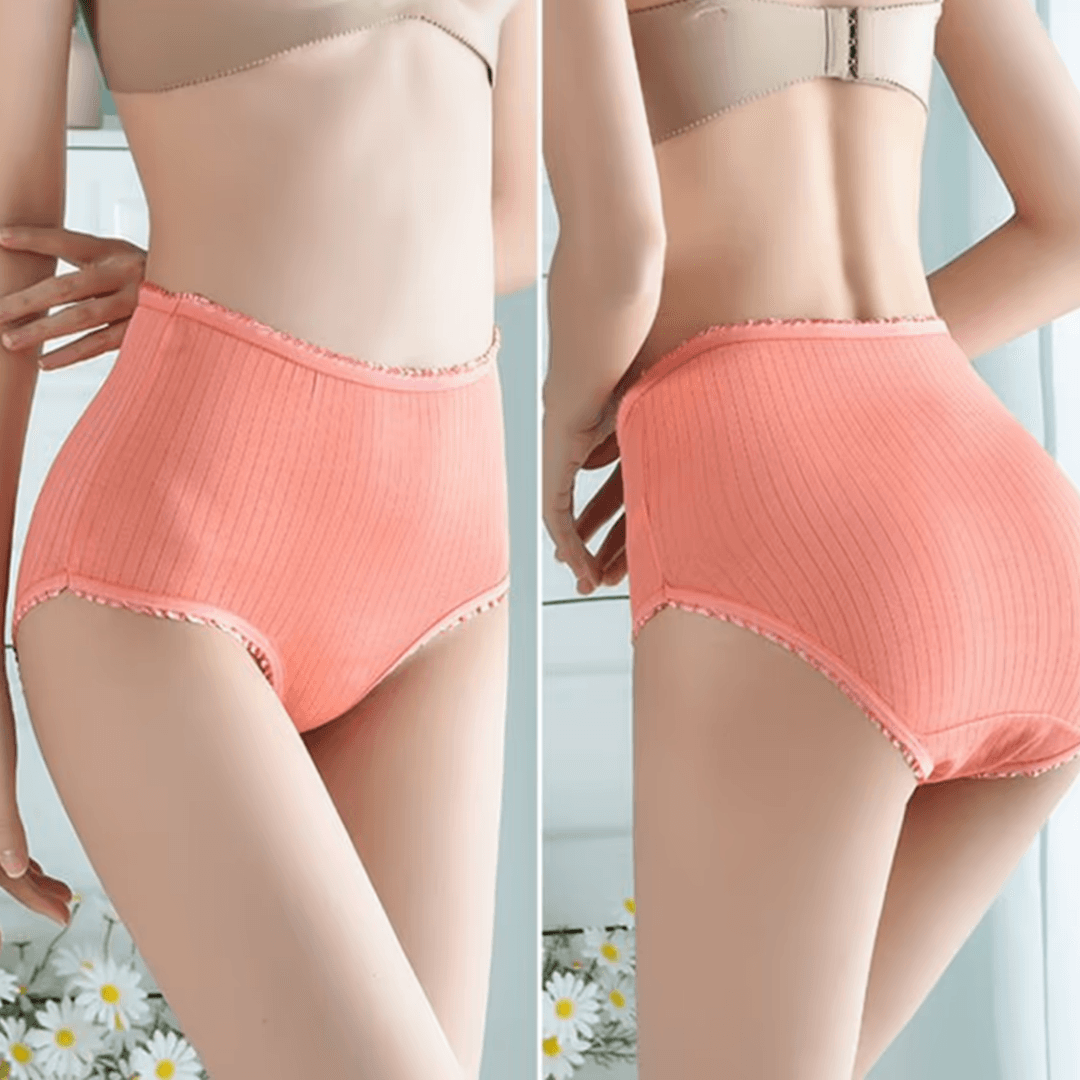 Lara - Licht Corrigerende High Waist Onderbroek in Geribde Stof voor Dames