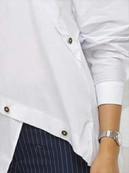Elowen - Casual Wit Shirt met Lange Mouwen voor Lente en Zomer