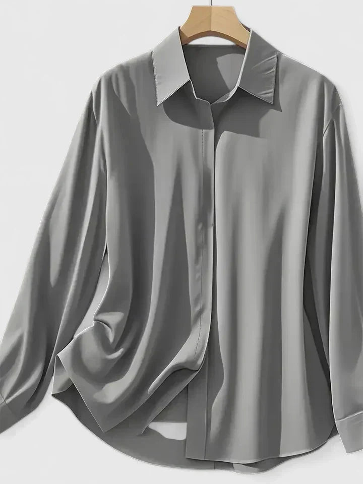 Dames Blouse met Verborgen Knopensluiting voor Kantoor