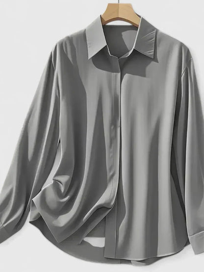 Dames Blouse met Verborgen Knopensluiting voor Kantoor