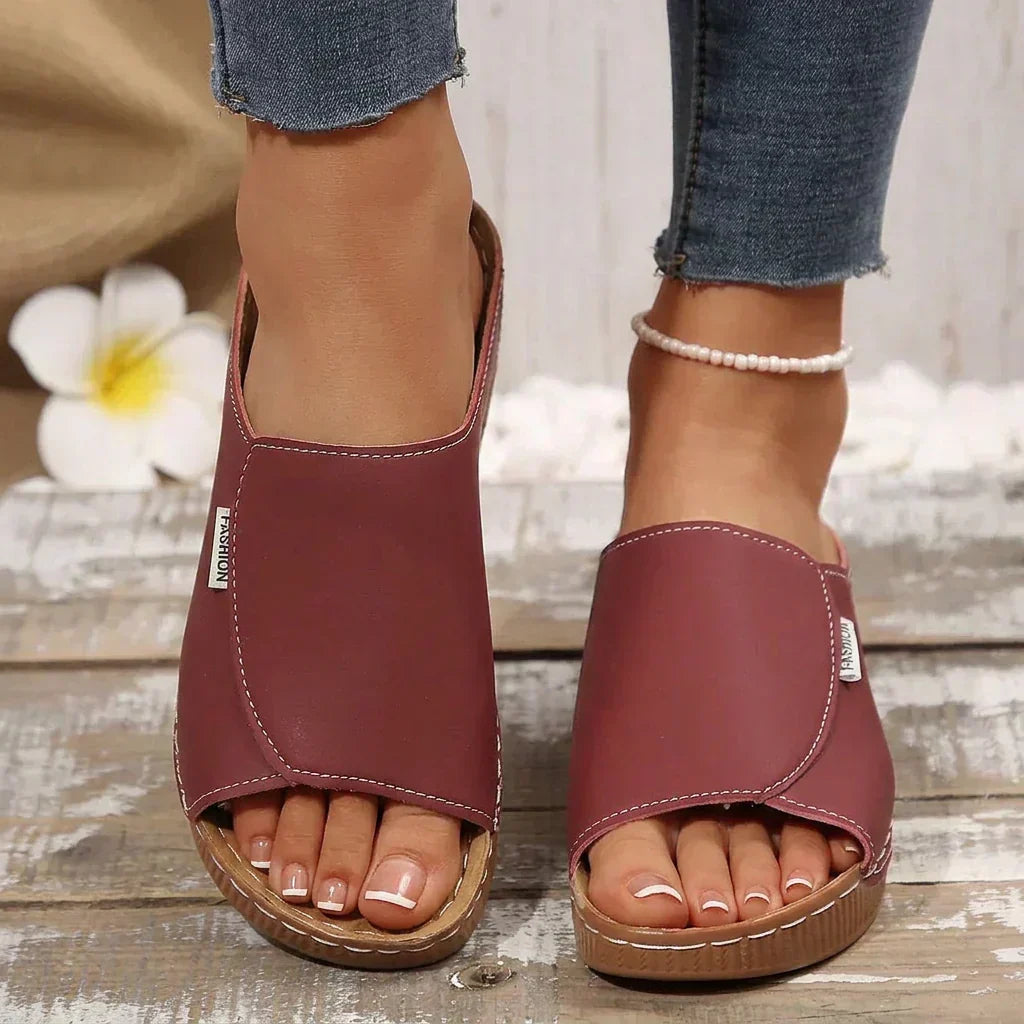 Dames Slip-On Sandalen met Mid-Heel Platform