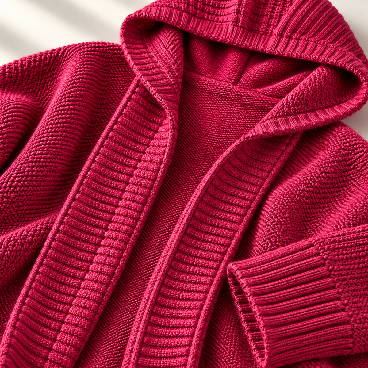 Dames Vest met Capuchon Grof Gebreid Longline Cardigan