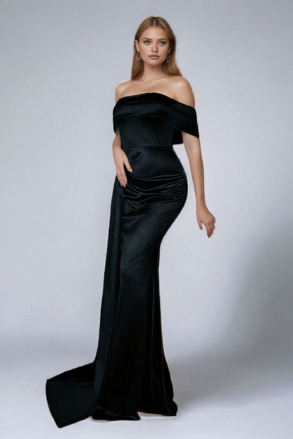 Seraphine - Off-Shoulder Satin Jurk