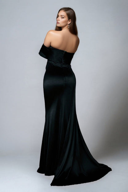 Seraphine - Off-Shoulder Satin Jurk