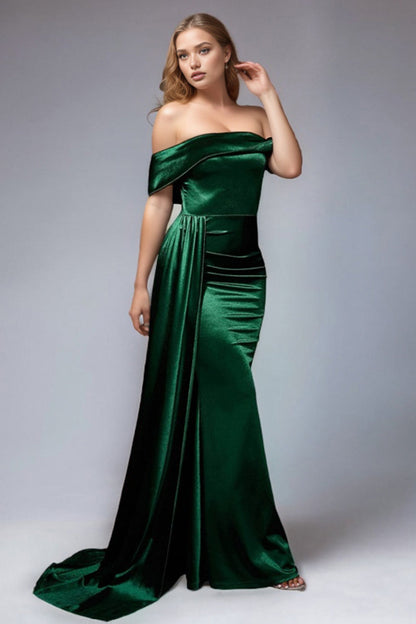 Seraphine - Off-Shoulder Satin Jurk