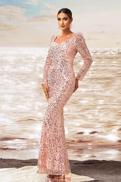 Roselinde - Pink Sequin Glamour Jurk
