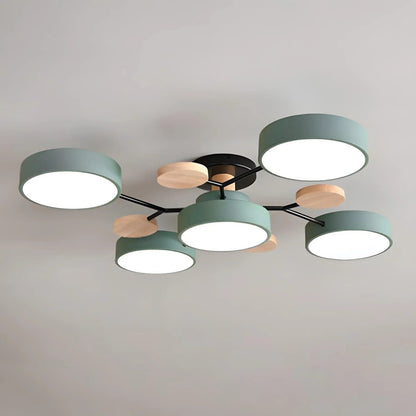 Ronde Plafondlamp IJzer met Acryl LED-lichtpunten