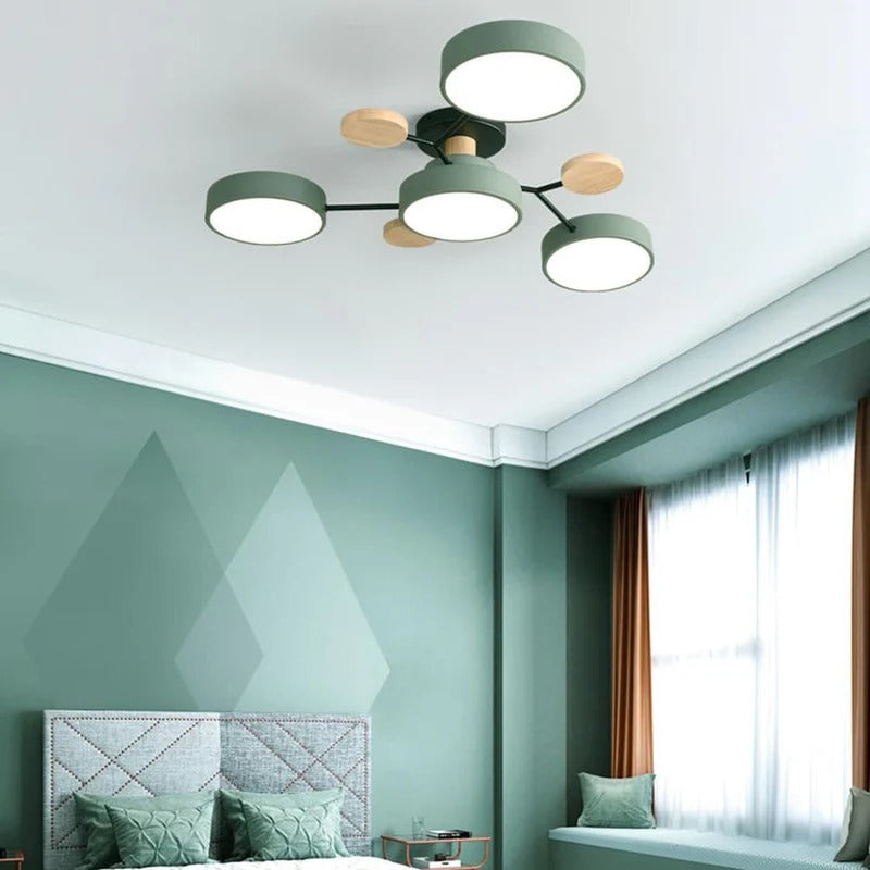 Ronde Plafondlamp IJzer met Acryl LED-lichtpunten
