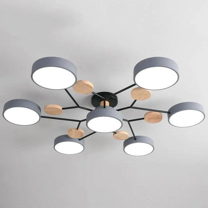 Ronde Plafondlamp IJzer met Acryl LED-lichtpunten