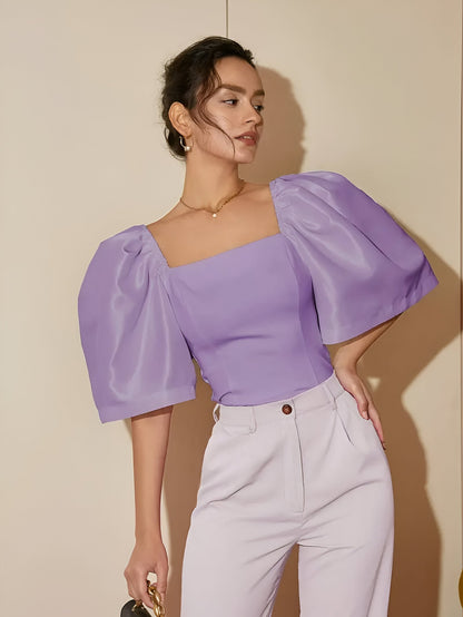 Bonnie - Slanke Blouse met Vierkante Hals