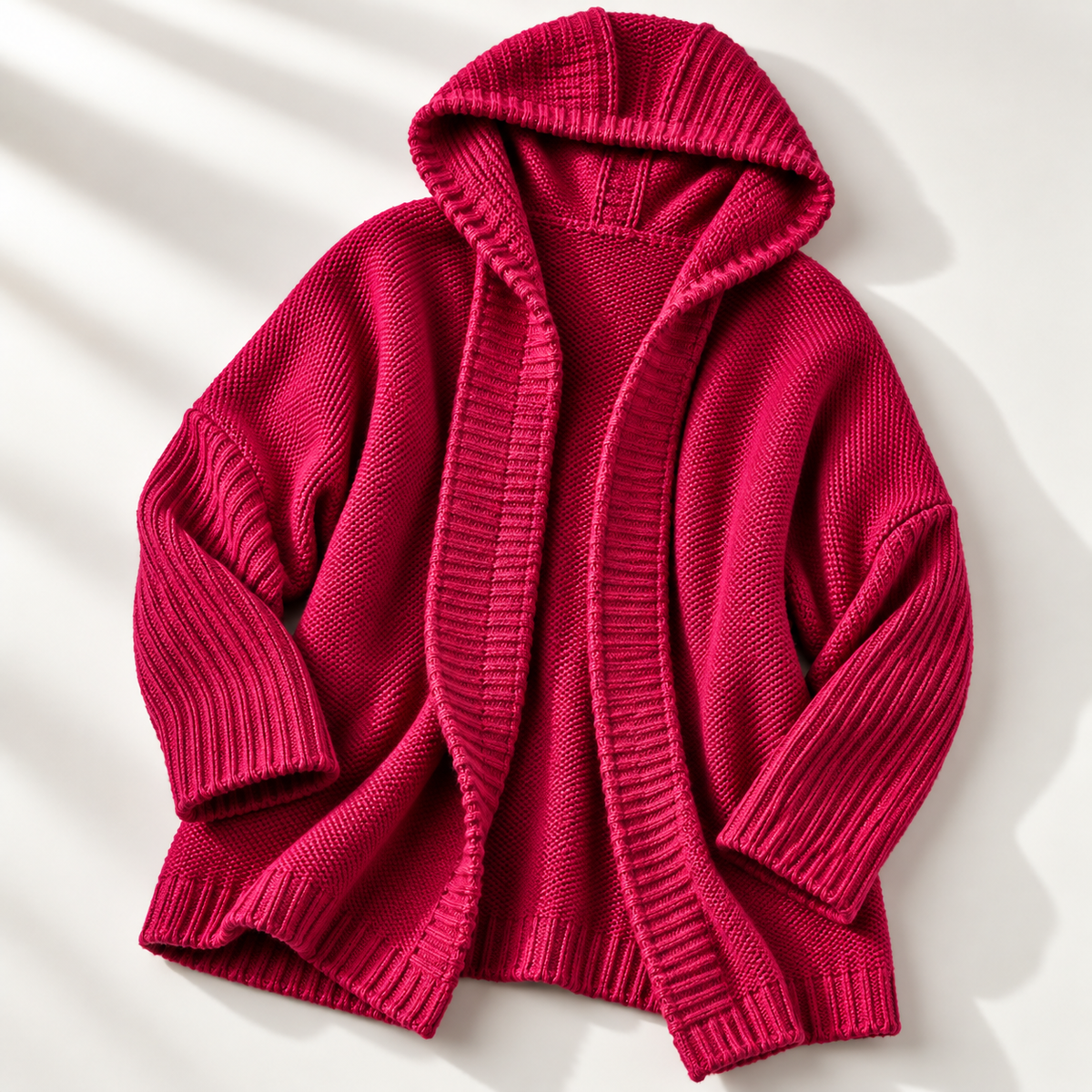 Dames Vest met Capuchon Grof Gebreid Longline Cardigan