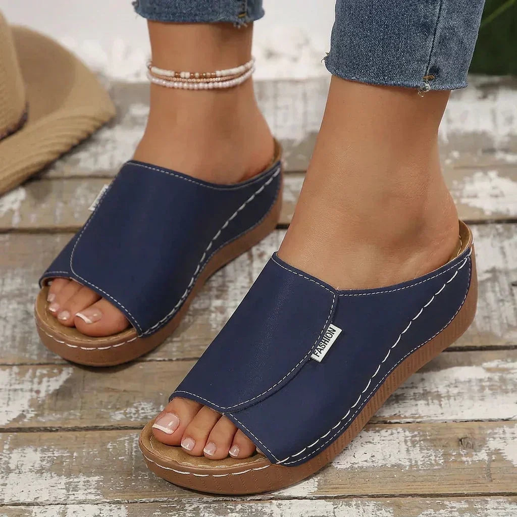 Dames Slip-On Sandalen met Mid-Heel Platform