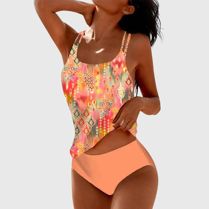 Dames Getailleerde Tankini – Geschikt voor Zomer, Met Verstelbare Bandjes