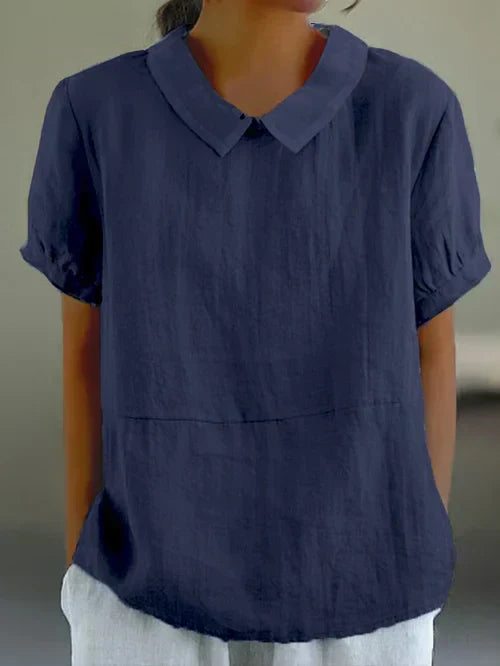 Avaya - Katoenen Blouse met Korte Mouwen