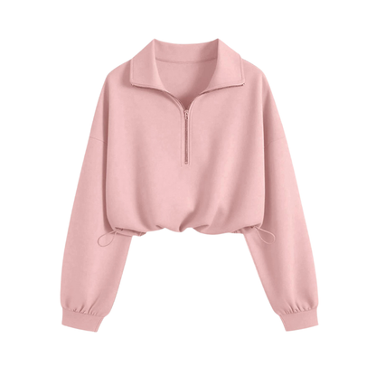 Dames Slim Fit Pullover – Casual met Half Zip voor Dagelijks Gebruik