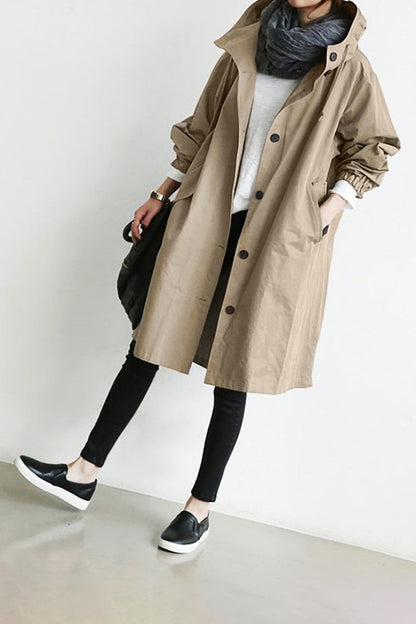 Dames Trenchcoat met Capuchon Waterafstotend – Jas voor Tussenseizoen
