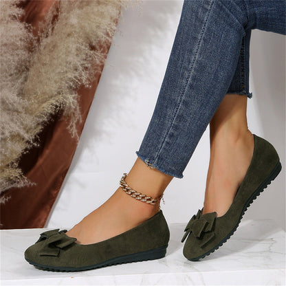 Dames elegante flats met strikdetail en zachte comfortabele zool