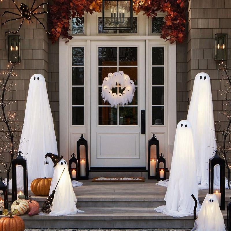 Halloween Deurkrans met 12 LED-Verlichte Geesten