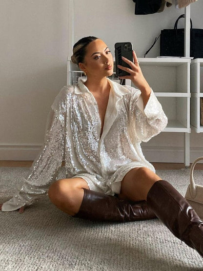 Sofie - Trendy Oversized Blouse met Glittereffect