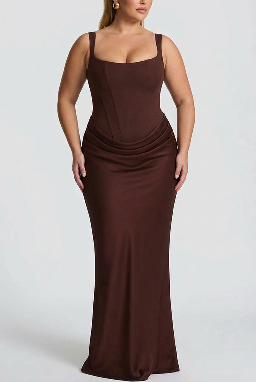 Dames Maxi Jurk met Vierkante Hals