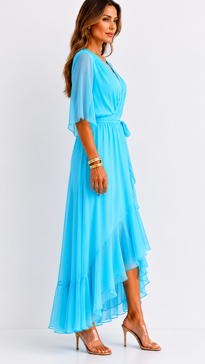 Dames Galajurk Chiffon met Portefeuille-Silhouet