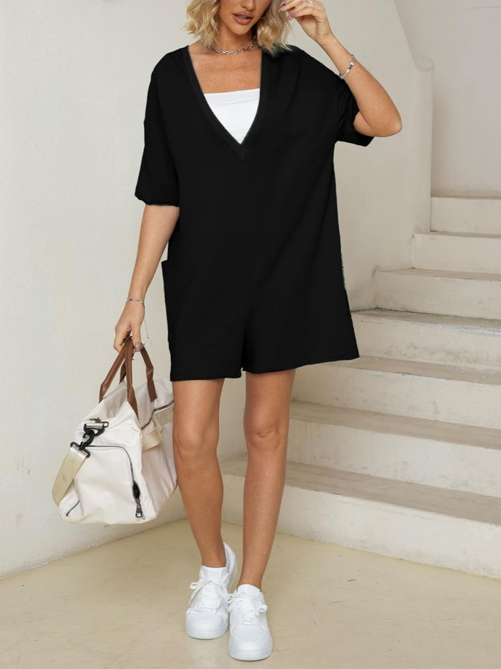Sophie - Comfortabele Oversized Tweezijdige Romper met Zakken
