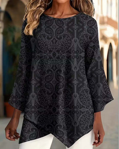 Dames Oversized Top – Casual met Onregelmatige Print voor Dagelijks Gebruik