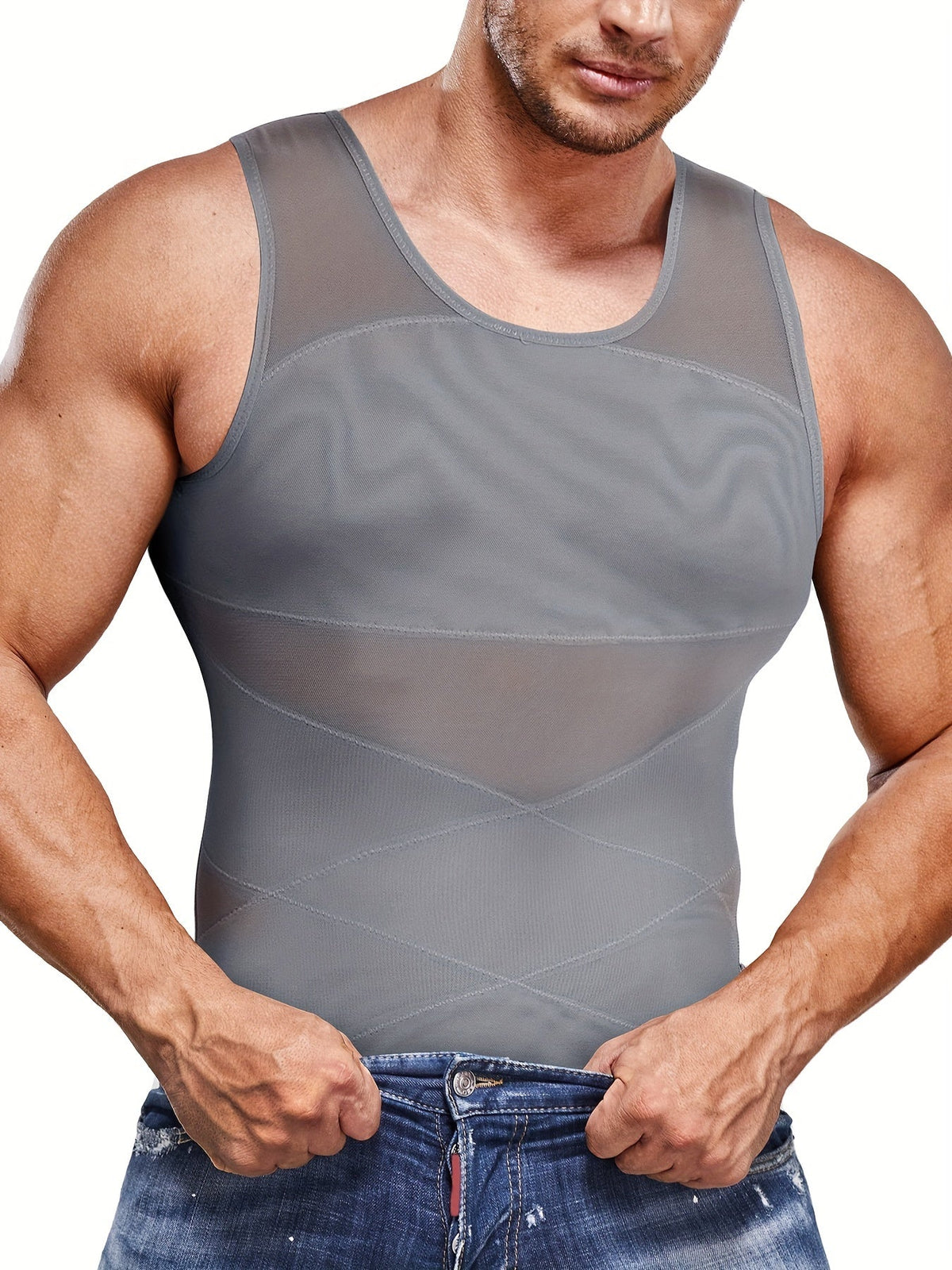 Heren Shapewear Tanktop Buikcontrole Mouwloos Onderhemd