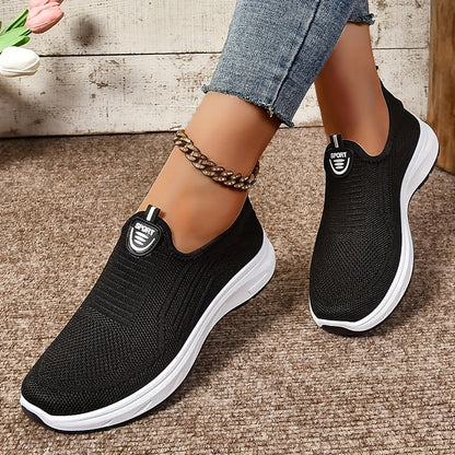 Hanne | Dame Slip-On Sneakers Med Strikkenet Overdel Og Lav Profil