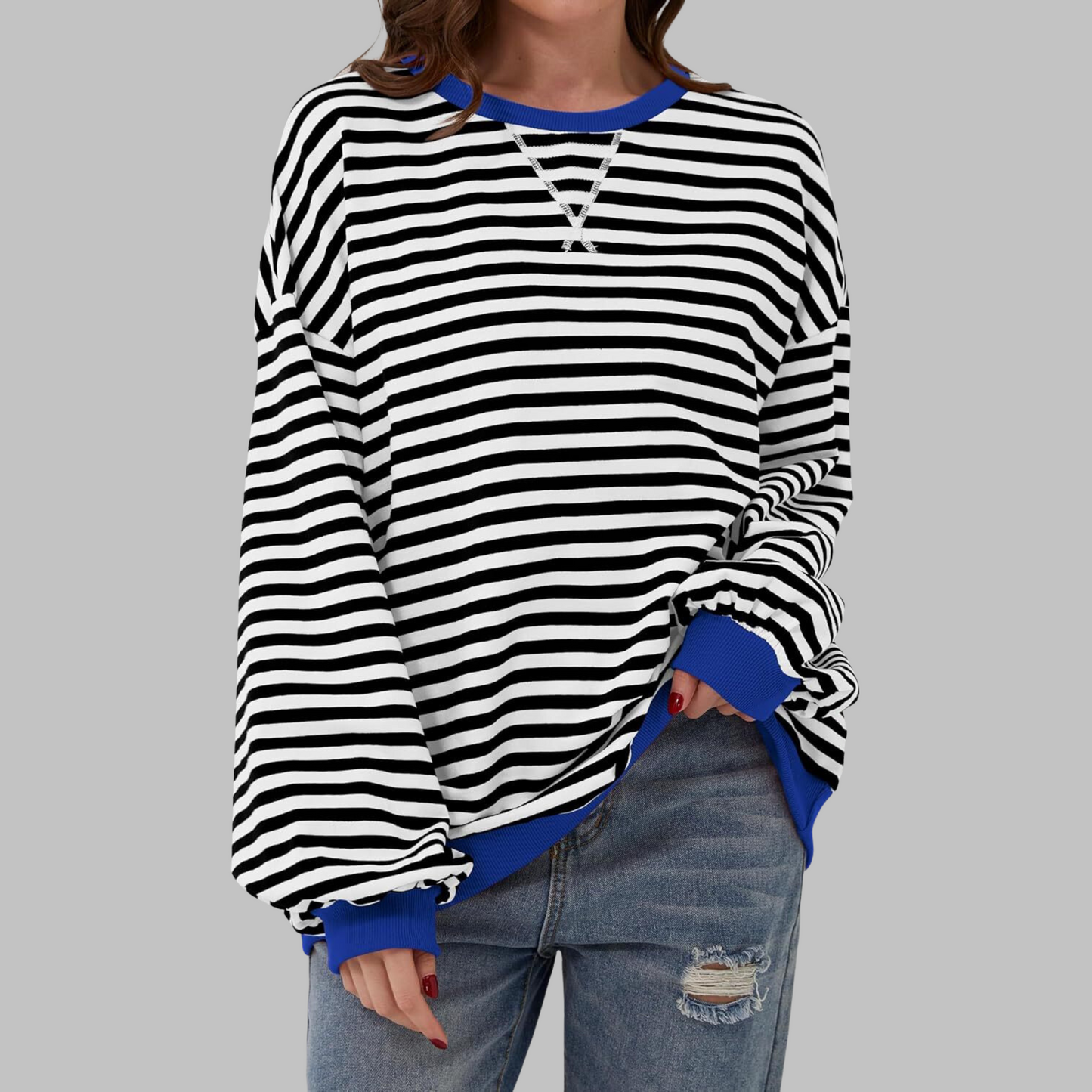 Dames Oversized Sweatshirt – Casual, Lange Mouwen, Ronde Hals, Geschikt voor Dagelijks Gebruik