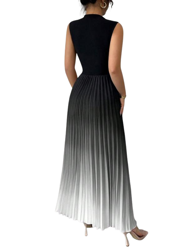 Dames Maxi Jurk Geplooid met Col